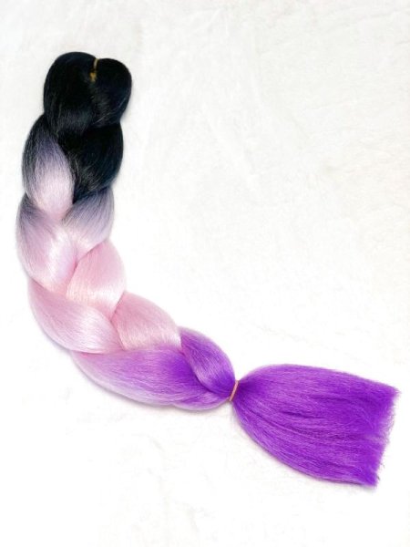画像1: Ombre Jumbo Braid  24inch 100g  #Black/Baby pink/Purple (1)