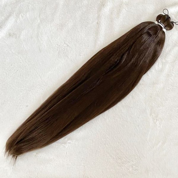 画像1:  【Pre Stretched】 大容量！　100% Kanekalon Braiding Hair   240g 28inch #6 Medium Brown (1)