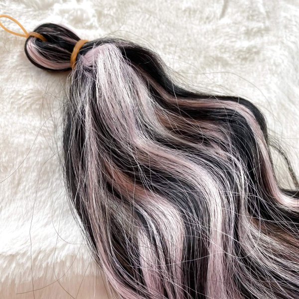 画像1: Natural Body Wave #black x metalic pink  全長約70cm (1)