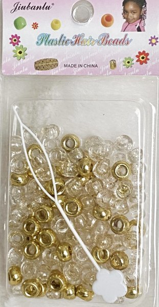 画像1: Hair Beads  Small    Gold/Clear gold glitter 150ct ビーダー付き (1)